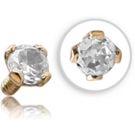 18K GOLD PRONG SET DIAMOND FOR 1.2MM INTERNALLY THREADED PINS PIERCING