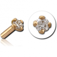 18K GOLD PRONG SET DIAMOND JEWELLED PUSH FIT ATTACHMENT FOR BIOFLEX INTERNAL LABRET PIERCING