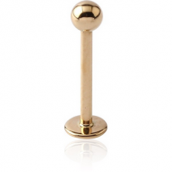 18K GOLD MICRO LABRET WITH HOLLOW BALL PIERCING