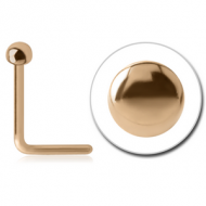 18K GOLD HALF BALL 90 DEGREE NOSE STUD