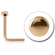 18K GOLD DISC 90 DEGREE NOSE STUD