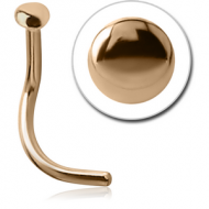 18K GOLD DISC CURVED NOSE STUD PIERCING