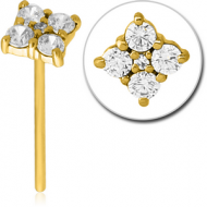 18K GOLD JEWELLED STRAIGHT NOSE STUD PIERCING