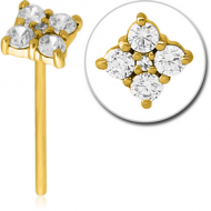 18K GOLD JEWELLED STRAIGHT NOSE STUD