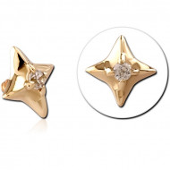 9K GOLD JEWELED ATTACHMENT FOR 1.2MM INTERNALLY THREADED PINS PIERCING