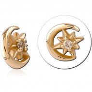 9K GOLD JEWELED ATTACHMENT FOR 1.2MM INTERNALLY THREADED PINS PIERCING