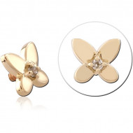9K GOLD JEWELED ATTACHMENT FOR 1.2MM INTERNALLY THREADED PINS PIERCING