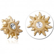 9K GOLD JEWELED ATTACHMENT FOR 1.2MM INTERNALLY THREADED PINS PIERCING