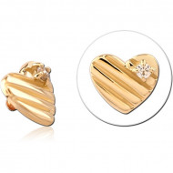 9K GOLD JEWELED ATTACHMENT FOR 1.2MM INTERNALLY THREADED PINS PIERCING
