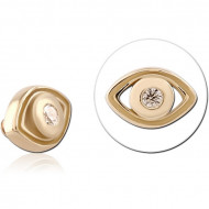 9K GOLD JEWELED ATTACHMENT FOR 1.2MM INTERNALLY THREADED PINS PIERCING
