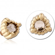 9K GOLD JEWELED ATTACHMENT FOR 1.2MM INTERNALLY THREADED PINS PIERCING