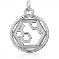 RHODIUM PLATED BRASS CHARM