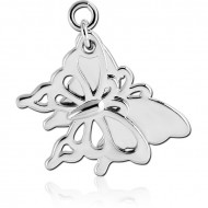RHODIUM PLATED BRASS BUTTERFLY SHADOW CHARM