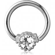 SURGICAL STEEL JEWELED BALL CLOSURE RING PIERCING