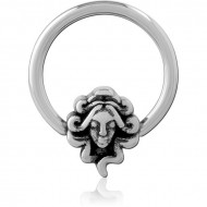 SURGICAL STEEL BALL CLOSURE RING WITH ATTACHMENT PIERCING