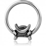 SURGICAL STEEL BALL CLOSURE RING WITH ATTACHMENT PIERCING