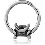 SURGICAL STEEL BALL CLOSURE RING WITH ATTACHMENT