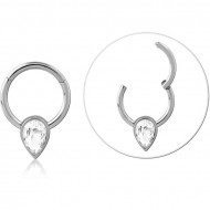 SURGICAL STEEL JEWELED HINGED SEGMENT RING PIERCING