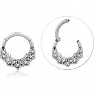 STEEL HINGED SEGMENT RING GRADUATED CLUSTER GEM
