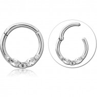 SURGICAL STEEL JEWELLED HINGED SEPTUM RING PIERCING