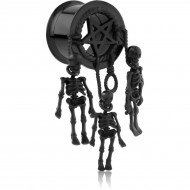 BLACK PVD COATED STAINLESS STEEL DOUBLE FLARED INTERNALLY THREADED TUNNEL