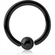 BLACK PVD COATED SURGICAL STEEL FIXED BEAD RING PIERCING