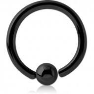 BLACK PVD COATED SURGICAL STEEL FIXED BEAD RING