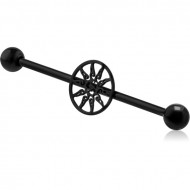 BLACK PVD COATED SURGICAL STEEL INDUSTRIAL BARBELL PIERCING