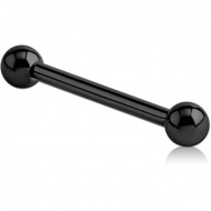 BLACK PVD COATED SURGICAL STEEL INTERNALLY THREADED BARBELL PIERCING