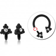 BLACK PVD COATED SURGICAL STEEL INTERNALLY THREADED FOR CIRCULAR BARBELL PIERCING