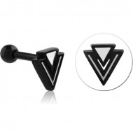 BLACK PVD COATED SURGICAL STEEL TRAGUS MICRO BARBELL WITH ENAMEL