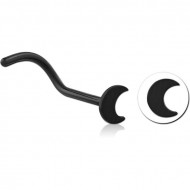 BLACK PVD COATED SURGICAL STEEL CURVED NOSE STUD PIERCING