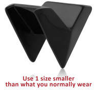 BLACK PVD COATED SURGICAL STEEL HALF TUNNEL V-SHAPED DOUBLE FLARED SADDLE