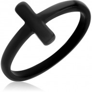 BLACK PVD COATED SURGICAL STEEL RING