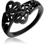 BLACK PVD COATED SURGICAL STEEL RING