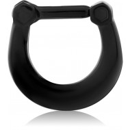 316L BLACK PVD COATED SURGICAL STEEL HINGED SEPTUM CLICKER THICK BAND
