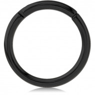 BLACK PVD COATED TITANIUM HINGED SEGMENT RING PIERCING