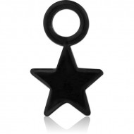 BLACK PVD COATED TITANIUM SLIDING CHARM FOR HINGED SEGMENT RING