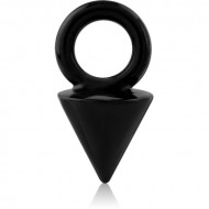 BLACK PVD COATED TITANIUM SLIDING CHARM FOR HINGED SEGMENT RING