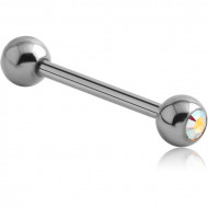 SURGICAL STEEL DOUBLE JEWELLED SWAROVSKI BARBELL PIERCING