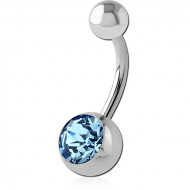 SURGICAL STEEL SWAROVSKI CRYSTAL JEWELLED NAVEL BANANA PIERCING