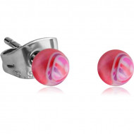 UV ACRYLIC JAW BREAKER BALL EAR STUDS PAIR