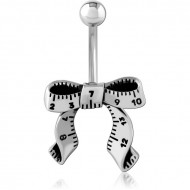 RHODIUM PLATED BRASS NAVEL BANANA PIERCING