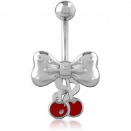 RHODIUM PLATED BRASS NAVEL BANANA PIERCING