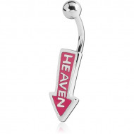 RHODIUM PLATED BRASS NAVEL BANANA WITH ENAMEL- HEAVEN ARROW PIERCING
