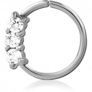 SURGICAL STEEL JEWELED SEAMLESS RING PIERCING