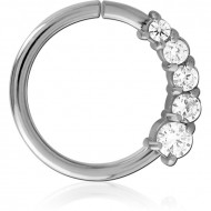 SURGICAL STEEL JEWELED SEAMLESS RING PIERCING