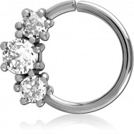 SURGICAL STEEL JEWELED SEAMLESS RING PIERCING