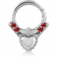 SURGICAL STEEL JEWELED SEAMLESS RING