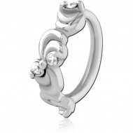 SURGICAL STEEL JEWELLED SEAMLESS RING